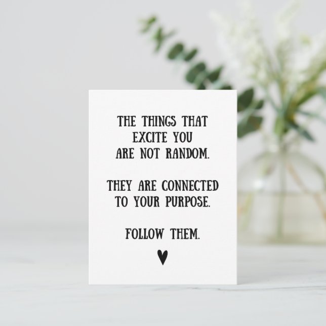 Your Purpose - Inspirational Quote Postcard (Standing Front)