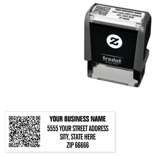 Your QR Code Address Name Info Business Stamp (In Situ)