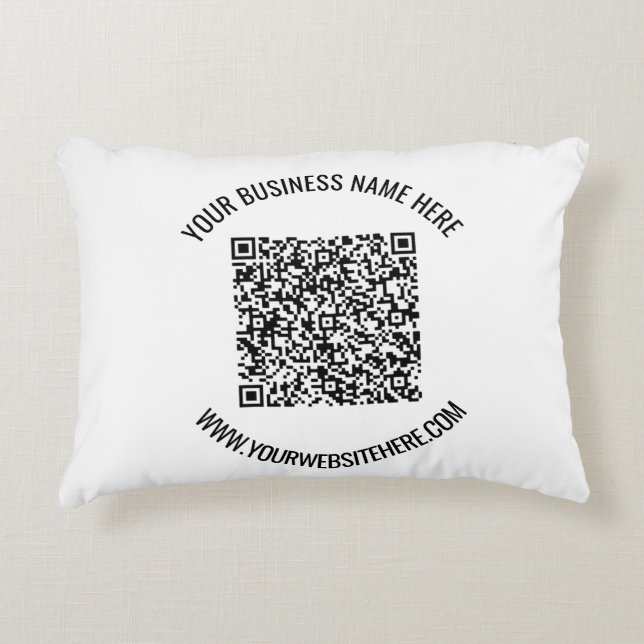 Your QR Code and Custom Text Accent Pillow (Front)