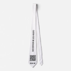 Your QR Code and Custom Text and Colours Neck Tie