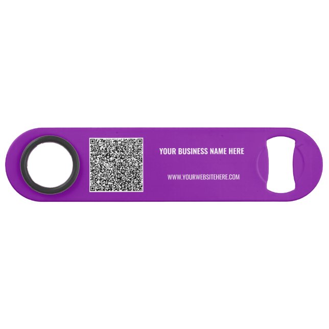 Your QR Code and Custom Text Bar Key Template (Back Horizontal)