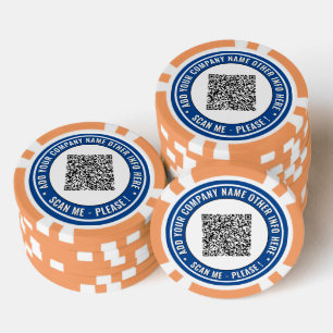 Your QR Code and Custom Text Branded Poker Chips