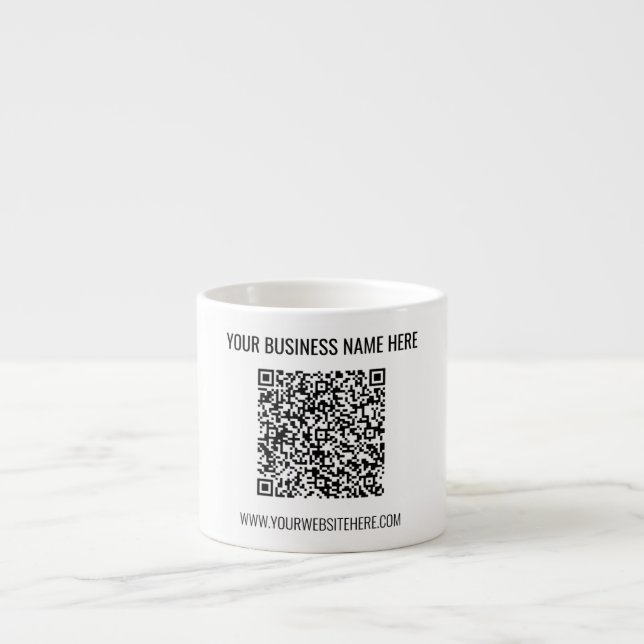Your QR Code and Custom Text Business Mug (Front)