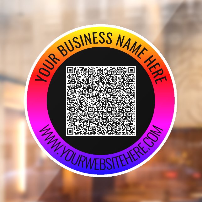Your QR Code and Custom Text Business Window Cling (Sheet 2)