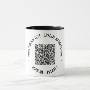 Your QR Code and Custom Text Coffee Mug Example