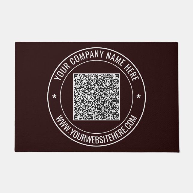 Your QR Code and Custom Text Doormat Example (Front)