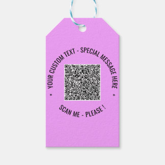 Your QR Code and Custom Text Gift Tags Example