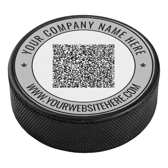 Your QR Code and Custom Text Hockey Puck Template (3/4)