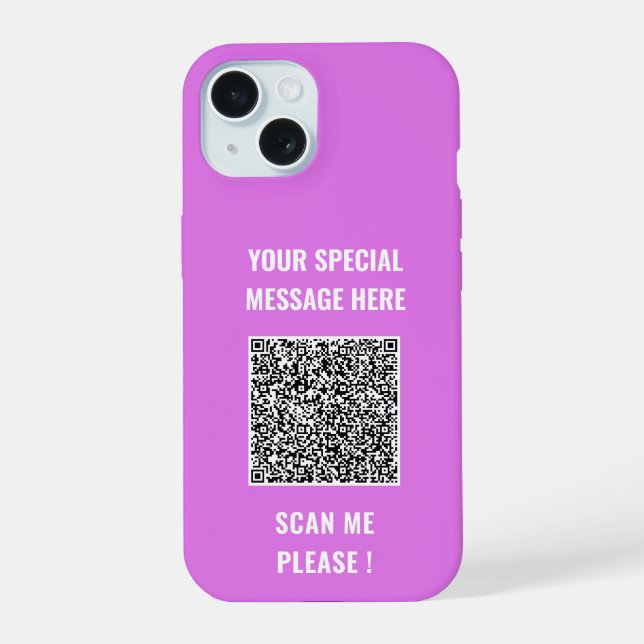 Your QR Code and Custom Text iPhone Case (Back)