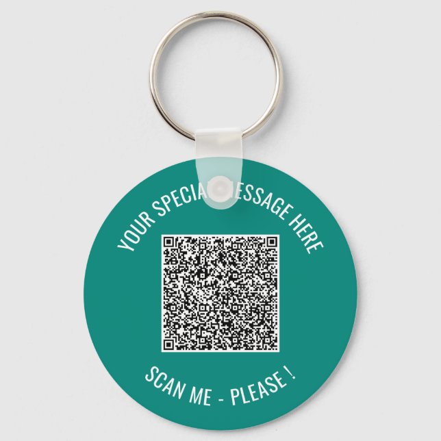 Your QR Code and Custom Text Keychain Choose Colou (Front)