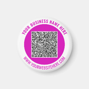 Your QR Code and Custom Text Magnet Choose Colours