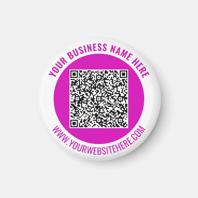 Your QR Code and Custom Text Magnet Choose Colours (Front)