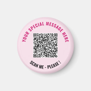 Your QR Code and Custom Text Magnet Choose Colours