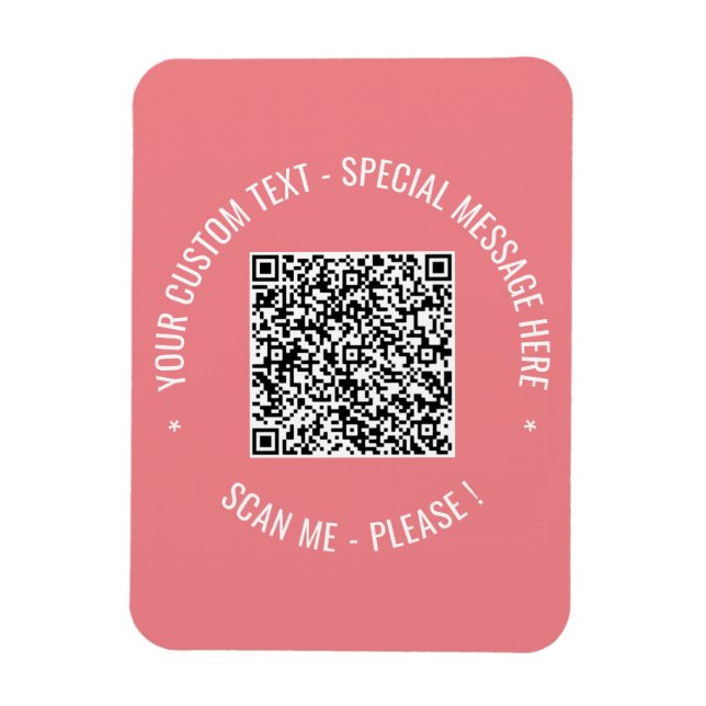 Your QR Code and Custom Text Magnet Template (Vertical)