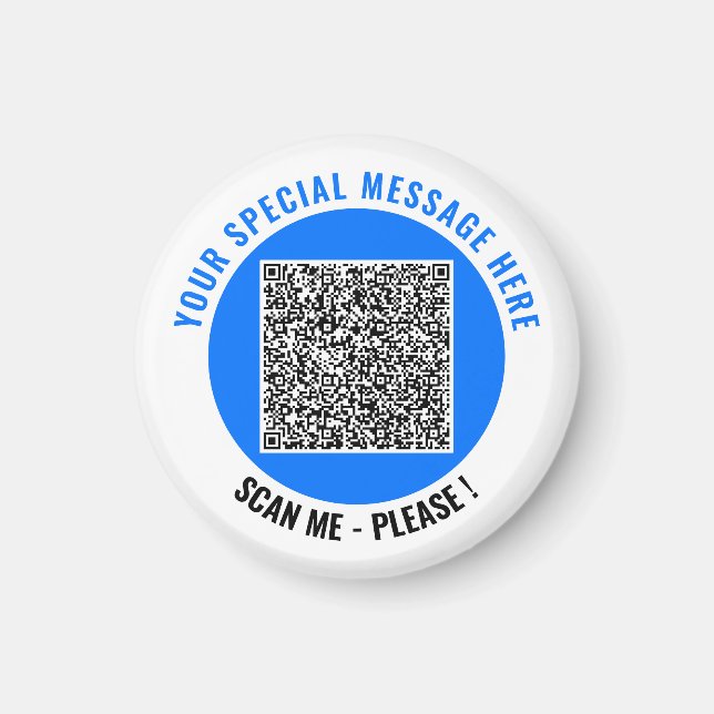 Your QR Code and Custom Text Magnets Choose Colour (Front)