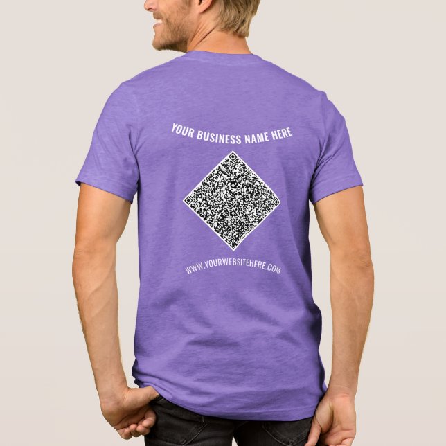 Your QR Code and Custom Text Personalized Business Tri-Blend Shirt (Back)