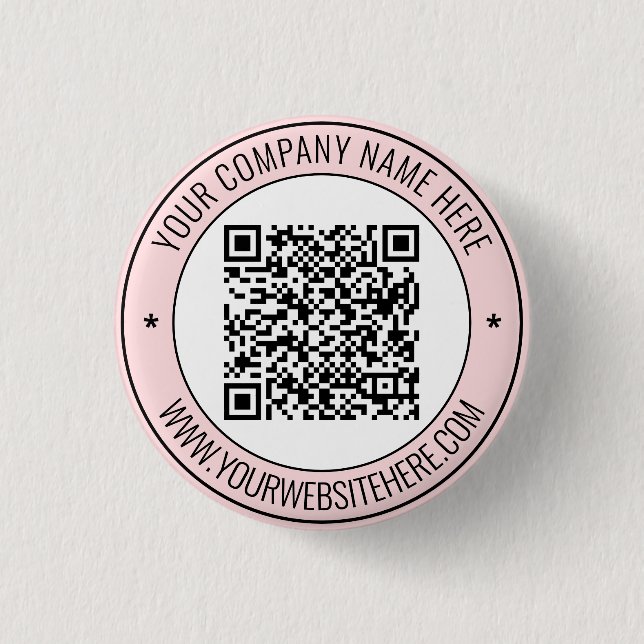 Your QR Code and Custom Text Personalized Button (Front)