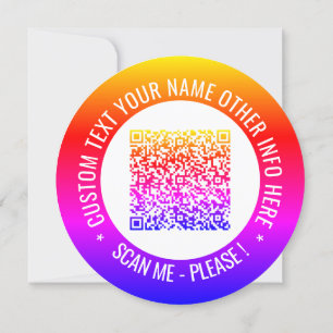 Your QR Code and Custom Text Personalized Cards