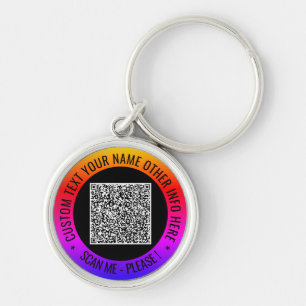 Your QR Code and Custom Text Personalized Keychain