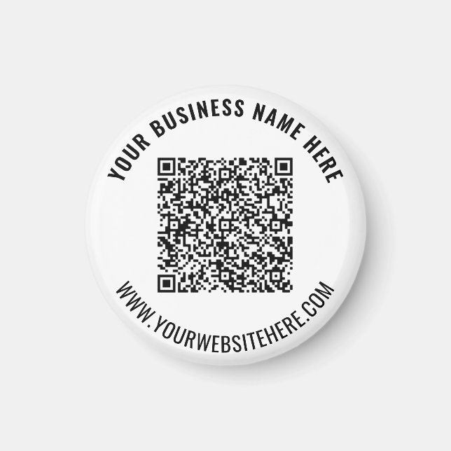 Your QR Code and Custom Text Personalized Magnet (Front)