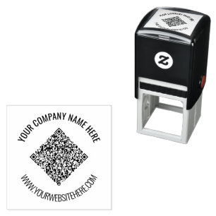 Your QR Code and Custom Text Personalized Stamp