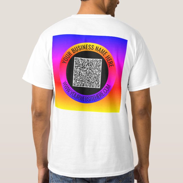 Your QR Code and Custom Text Personalized T-Shirt (Back)