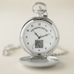 Your QR Code and Custom Text Pocket Watch Gift<br><div class="desc">Pocket Watch with QR Code and Custom Text Professional Personalized Business Name Website Promotional Company Pocket Watches / Gift - Add Your QR Code - Image or Logo / Name - Company / Website or E-mail or Phone - Contact Information / Address or Remove - Resize and Move or Remove...</div>