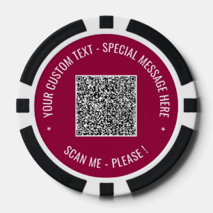 Your QR Code and Custom Text Poker Chips Template