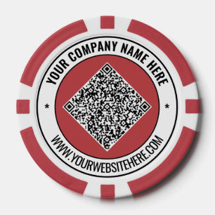Your QR Code and Custom Text Poker Chips Template