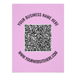 Your QR Code and Custom Text Poster Template