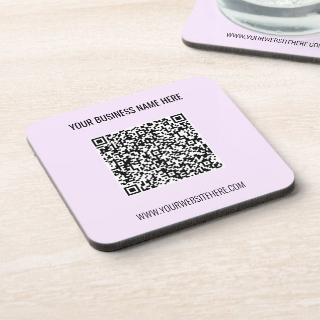 Your QR Code and Custom Text Promotional Coaster (Left Side)