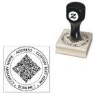 Your QR Code and Custom Text Round Rubber Stamp