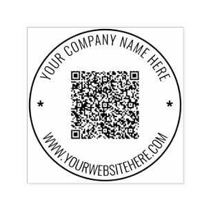 Your QR Code and Custom Text Round Stamp Template