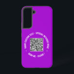 Your QR Code and Custom Text Samsung Galaxy Case<br><div class="desc">Choose Colours and Font - Samsung Galaxy Cases with Your Special QR Code Info and Custom Text Personalized Modern Samsung Galaxy Cases or iPhone Cases Gift - Add Your QR Code - Image or Logo - photo / Text - Name or other info / message - Resize and Move or...</div>