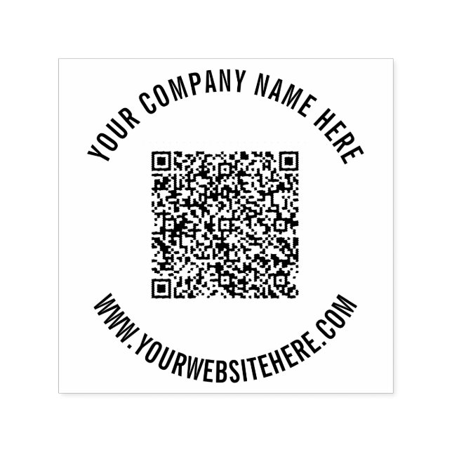 Your QR Code and Custom Text Self-Inking Stamp (Design)