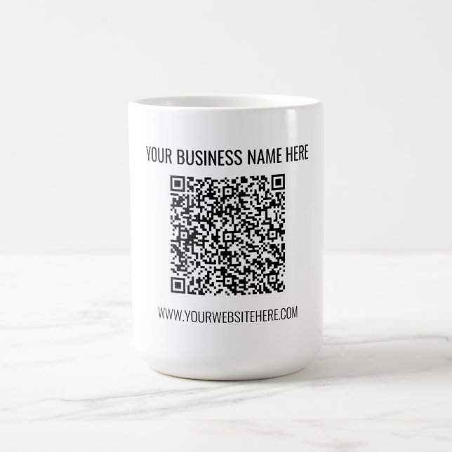 Your QR Code and Custom Text Special Mug Gift (Center)