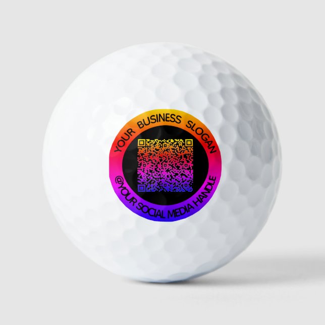 Your QR Code and Custom Text Stamps Golf Balls (Front)