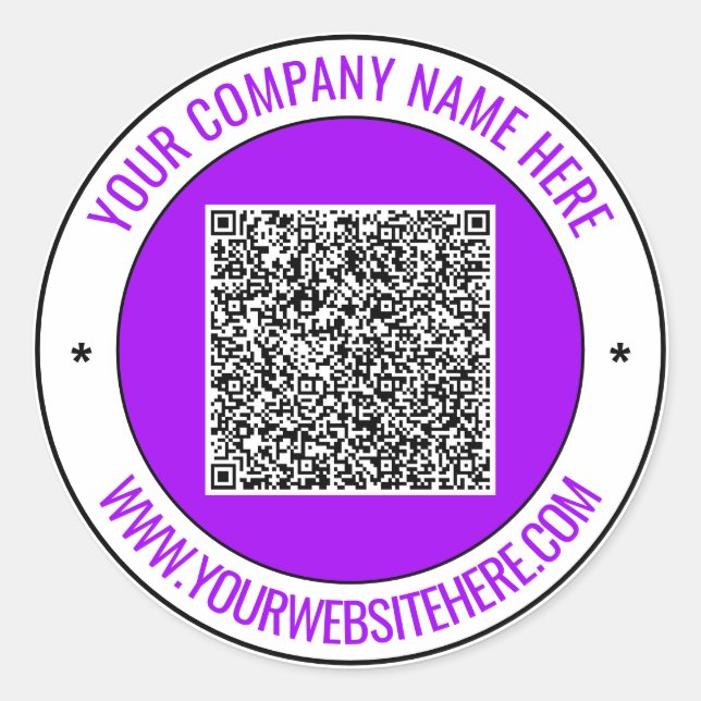 Your QR Code and Custom Text Sticker Choose Colour (Front)