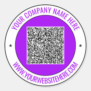 Your QR Code and Custom Text Sticker Choose Colour