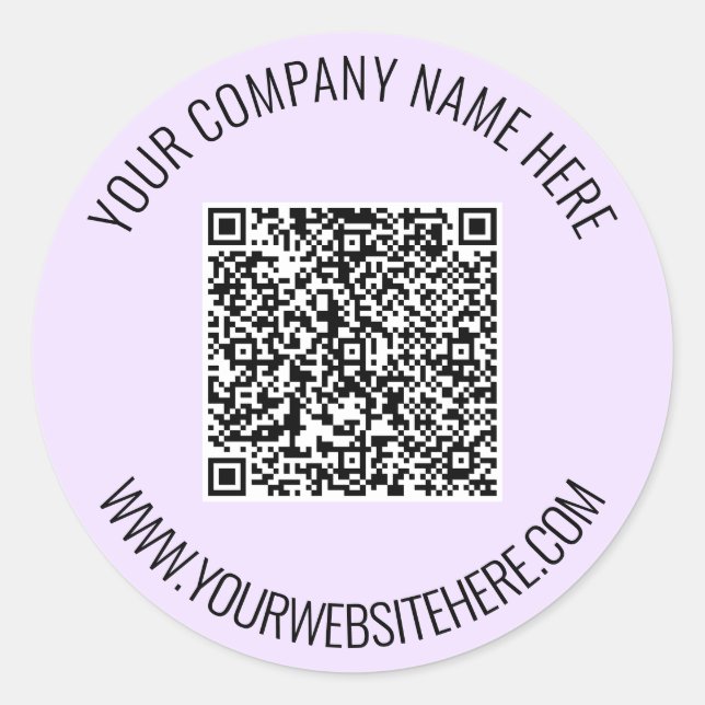 Your QR Code and Custom Text Sticker Example (Front)
