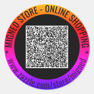 Your QR Code and Custom Text Sticker Gift