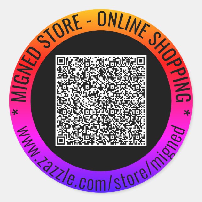 Your QR Code and Custom Text Sticker Gift (Front)