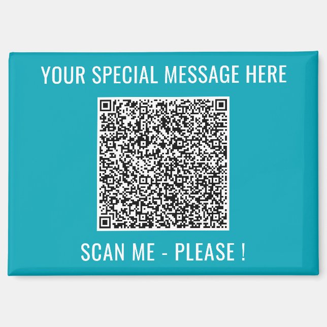 Your QR Code and Custom Text Surprise Magnet Gift (Front)