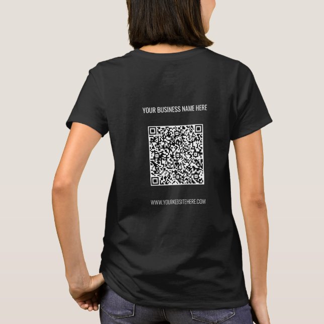 Your QR Code and Custom Text T-Shirt Personalized (Back)