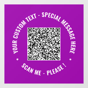 Your QR Code and Custom Text Window Cling Template