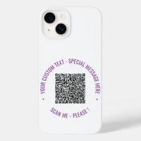 Your QR Code and Text Custom Colour iPhone Case