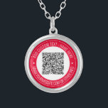 Your QR Code and Text Necklace Gift Choose Colours<br><div class="desc">Custom Colours and Fonts - Personalized Necklaces with Your QR Code Scan Info and Custom Text Professional Design Business Promotional Company or Modern Personal Funny Necklace Gift - Add Your QR Code - Image or Logo - Photo / Name - Company / Website or E-mail or Phone - Contact Information...</div>