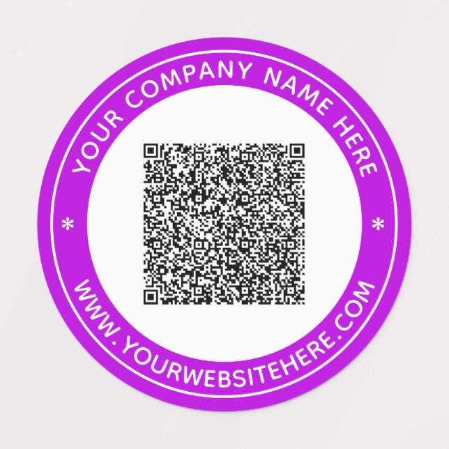 Your QR code and Text Personalized Colours Labels (Design 3)
