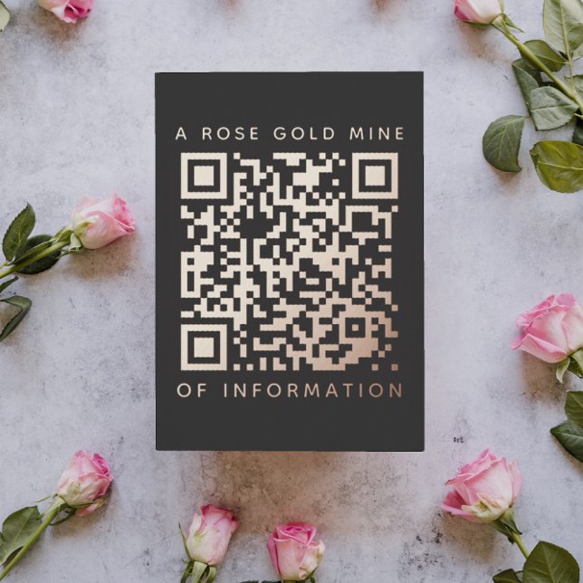   Your QR Code Black Rose Gold Funny Discount Card (Creator Uploaded)