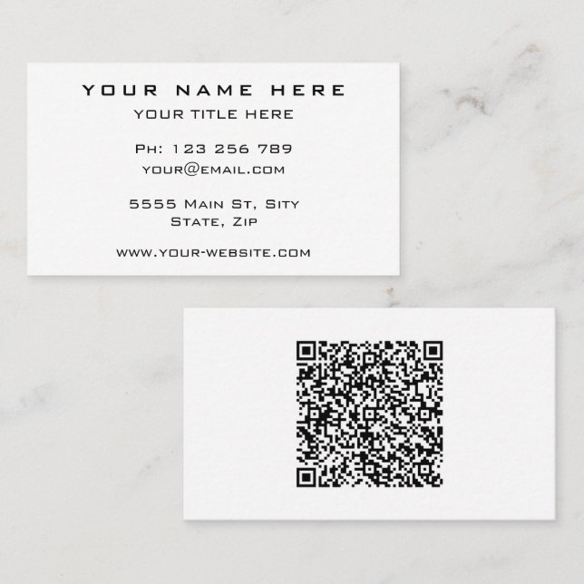 Your QR Code Business Card Custom Colour and Fonts (Front/Back)